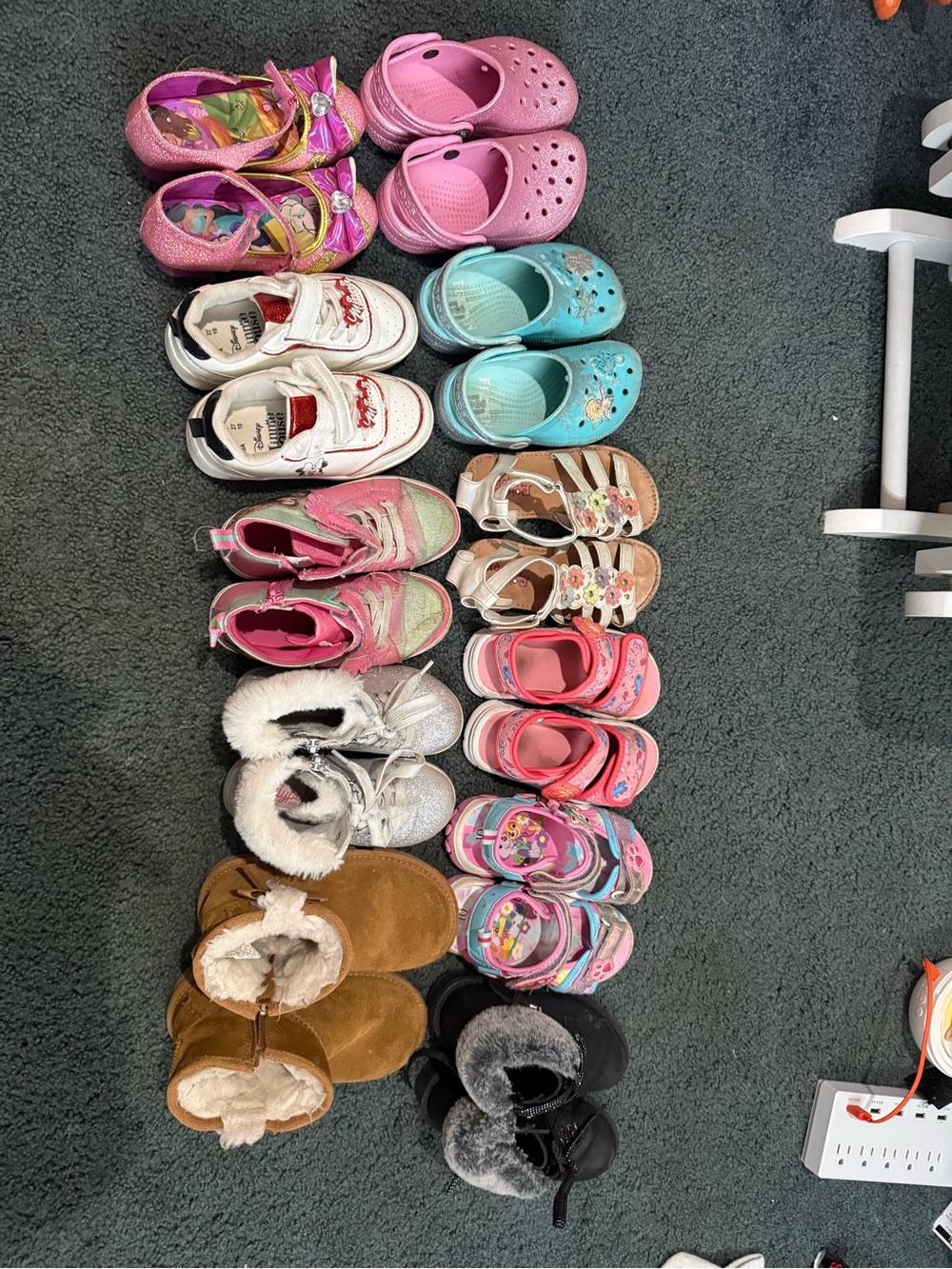 Assorted Kids 10T Shoes Bundle - Pink, Blue, Brown, Black, White